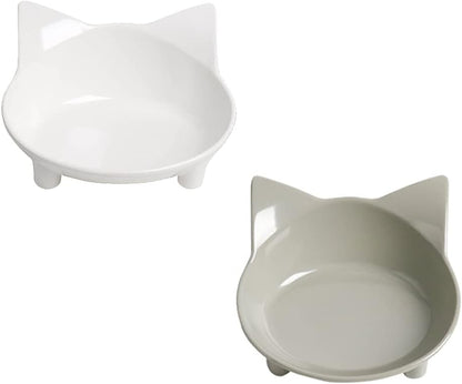 Stylish Non-Slip Pet Bowls Set - Perfect Shallow Food & Water Bowls for Cats, Dogs, and Small Animals with Whisker Fatigue Relief Design