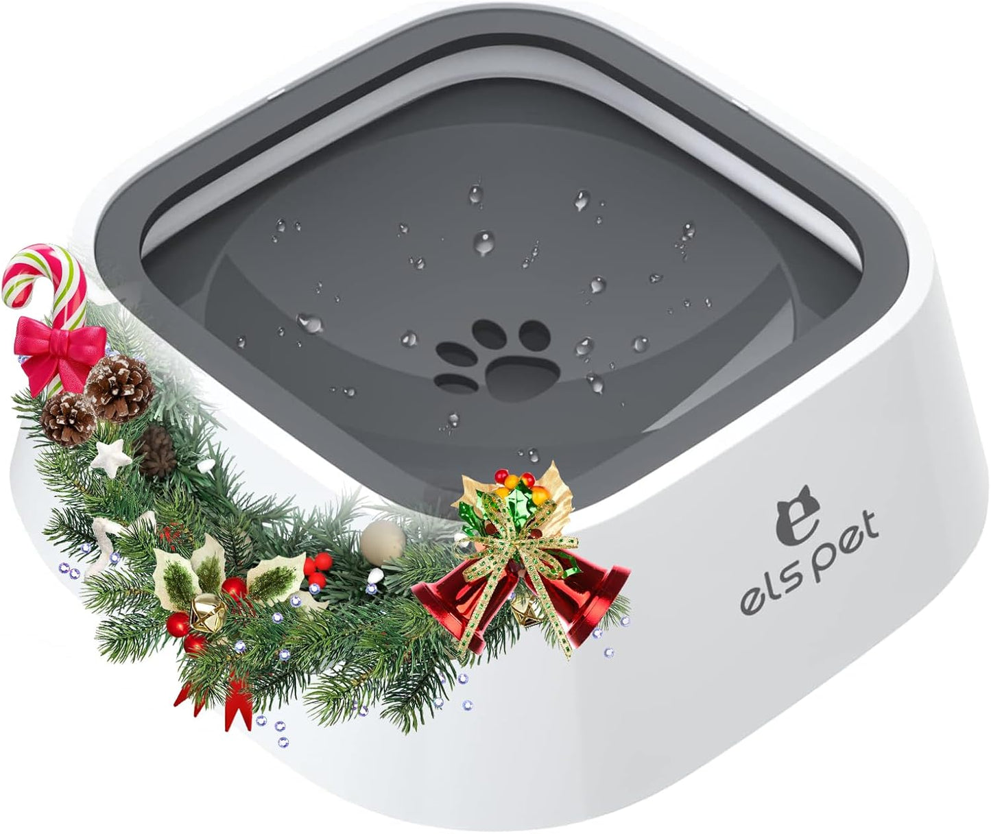 No Spill, No Drip Travel Bowl - 35oz Slow Water Feeder for Dogs & Cats in Stylish Grey