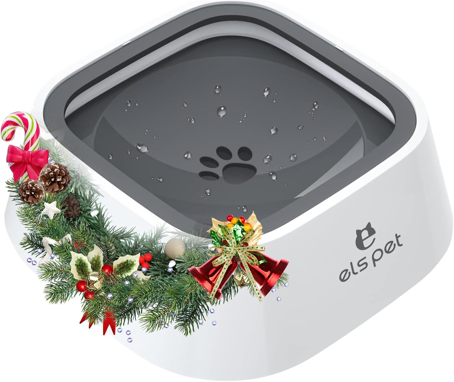 No Spill, No Drip Travel Bowl - 35oz Slow Water Feeder for Dogs & Cats in Stylish Grey