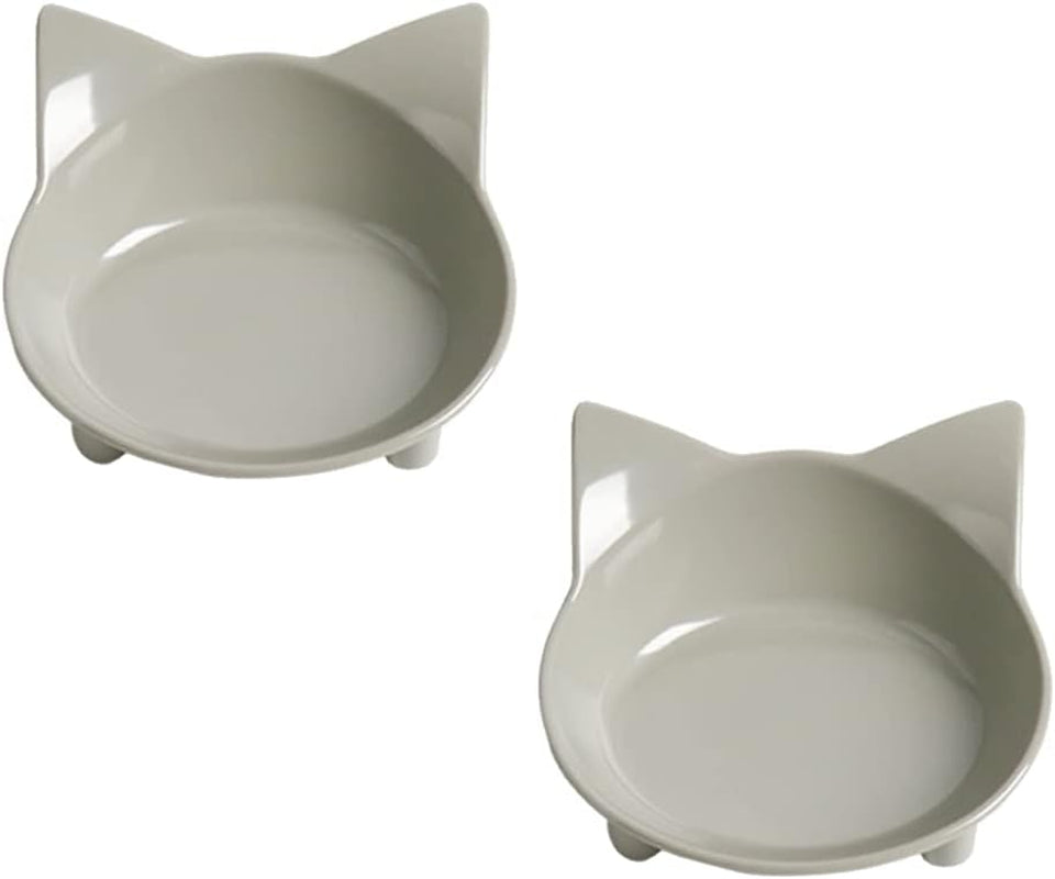 Stylish Non-Slip Pet Bowls Set - Perfect Shallow Food & Water Bowls for Cats, Dogs, and Small Animals with Whisker Fatigue Relief Design
