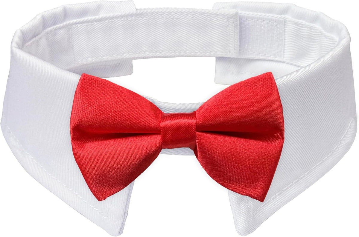 Elegant Adjustable Dog Bow Tie Collar - Ideal for Weddings and Formal Occasions - Black Tuxedo Design for Medium to Large Dogs