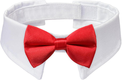 Elegant Adjustable Dog Bow Tie Collar - Ideal for Weddings and Formal Occasions - Black Tuxedo Design for Medium to Large Dogs