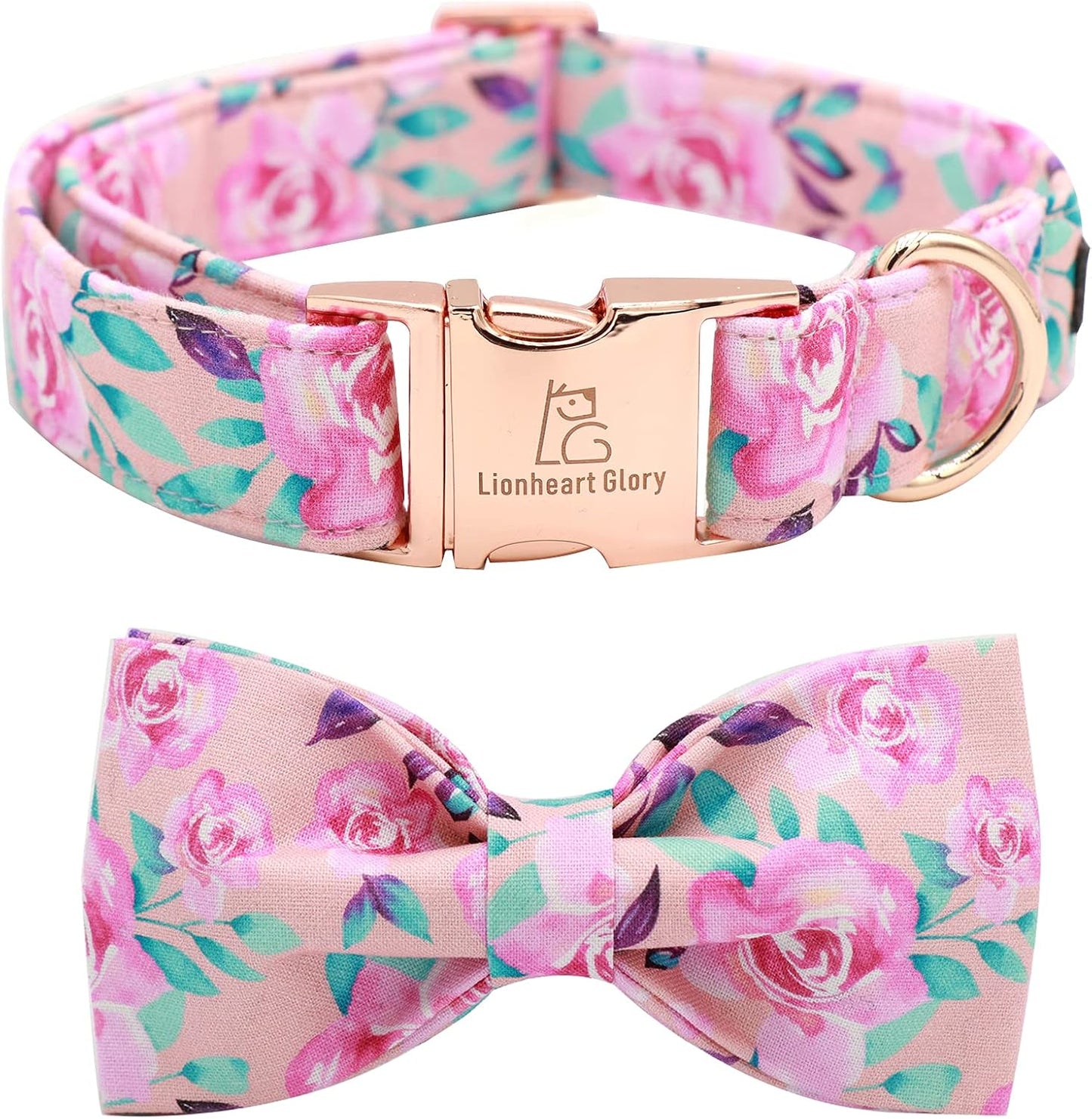 Charming Adjustable Floral Dog Collar with Bowtie - Perfect Comfort and Style for Your Beloved Pup