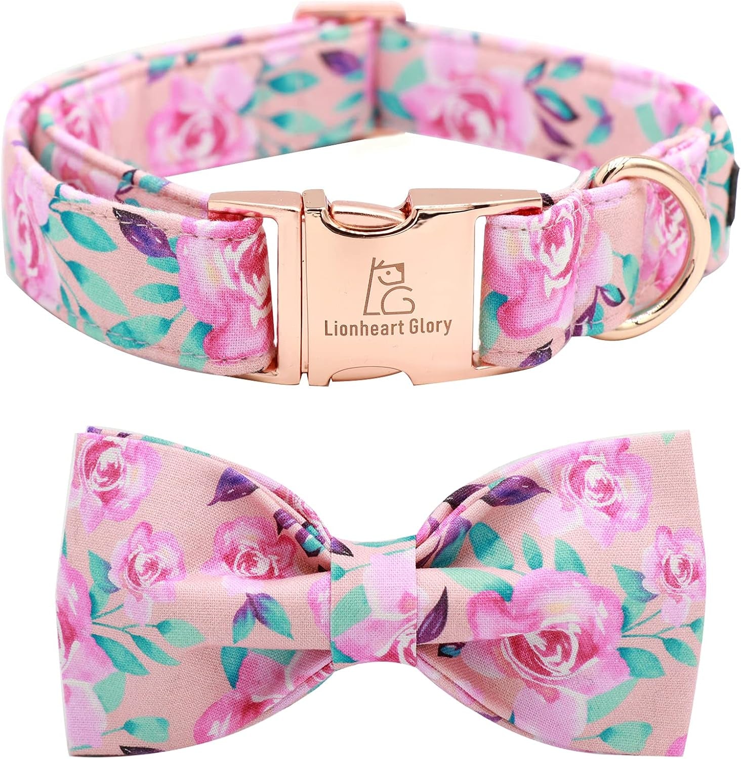 Charming Adjustable Floral Dog Collar with Bowtie - Perfect Comfort and Style for Your Beloved Pup