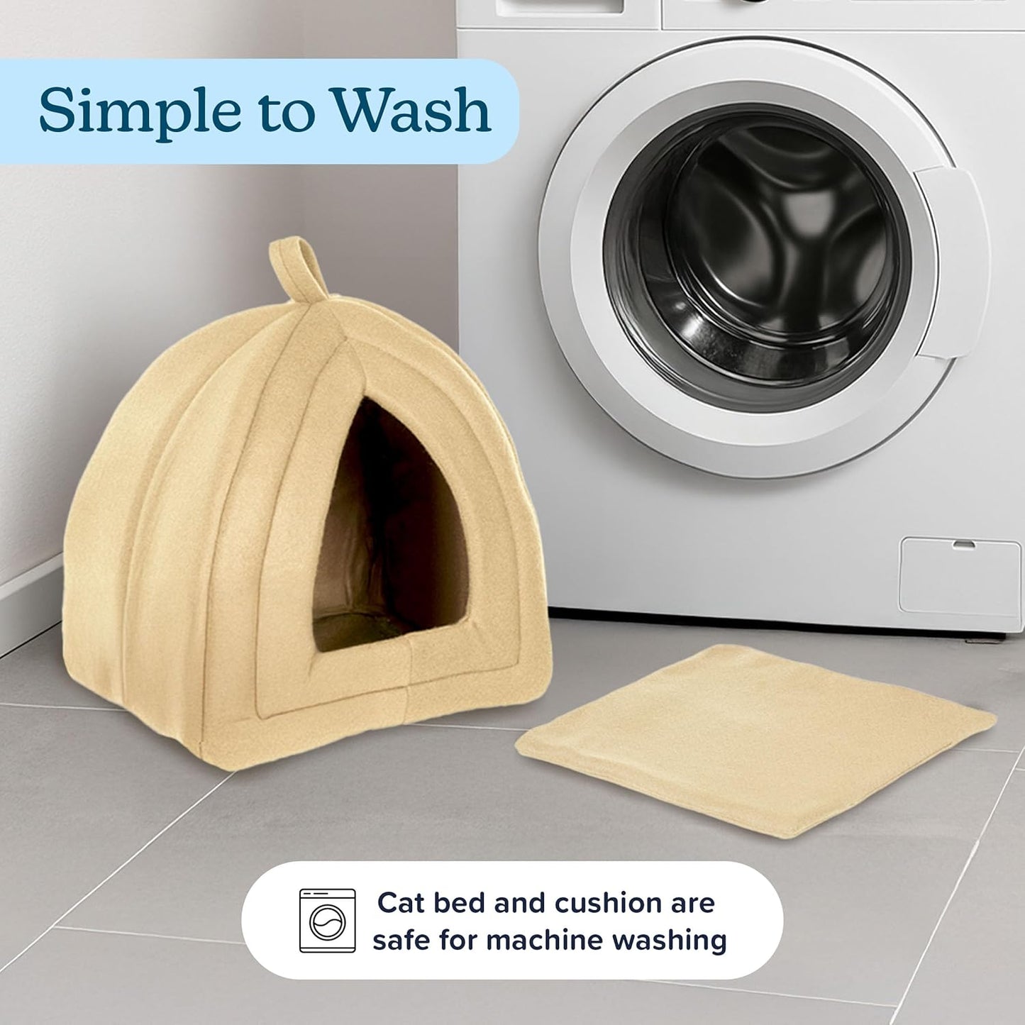 Ultimate Cozy Cat House - Stylish Indoor Pet Tent with Removable Foam Cushion for Small Animals