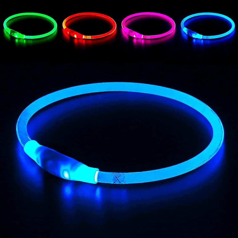 Illuminate Your Dog's Safety with the USB Rechargeable LED Dog Collar - Perfect for All Breeds in Vibrant Green