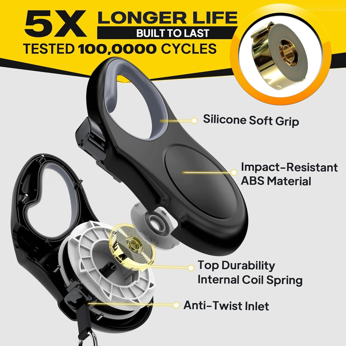 Ultimate 16 Ft Retractable Leash for Small Dogs - Tangle-Free, Reflective, and Comfortable Grip in Stylish Black