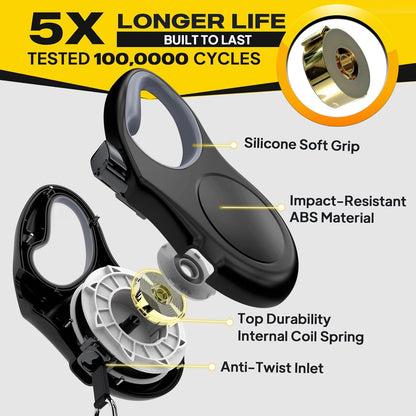 Ultimate 16 Ft Retractable Leash for Small Dogs - Tangle-Free, Reflective, and Comfortable Grip in Stylish Black