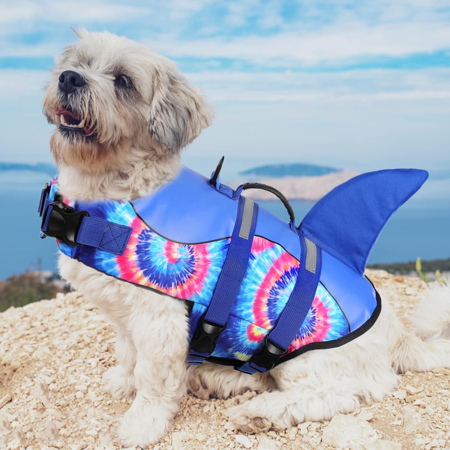 Ultimate Shark Dog Life Jacket - Premium Safety Vest for Swimming & Boating, Perfect Floatation Swimsuits for All Dog Sizes in Blue Bandhnu