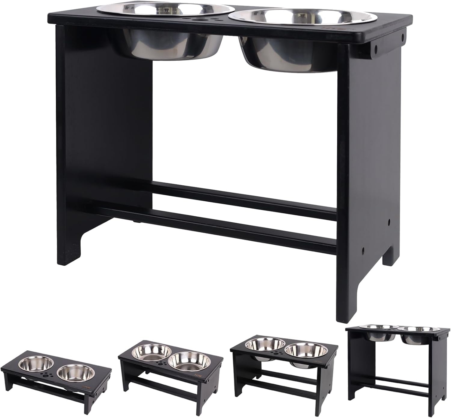 Elevate Your Dog's Dining Experience with Our Stylish Raised Dog Bowl Stand and Dual Stainless Steel Bowls!