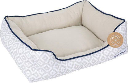Indulge Your Dog in Luxury with the Now House Grey Diamond Cuddler Dog Bed - Small, Stylish & Washable!