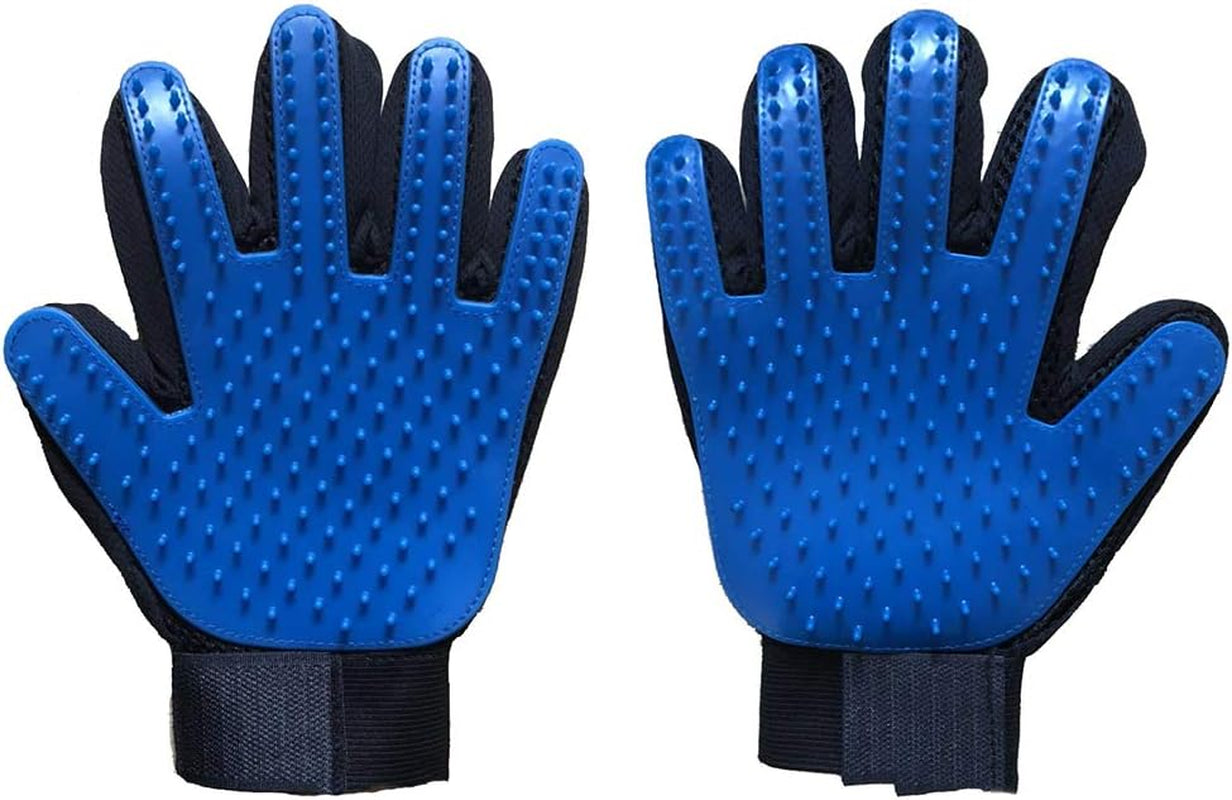 Transform Grooming Time with the Blue De-Shedding Grooming Glove for Dogs & Cats - Effortless Fur Removal & Gentle Massage - 1-2 Pairs Included