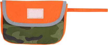 Stylish Camo Orange Reversible Dog Raincoat - Lightweight Hooded Slicker for All Breeds - Size L