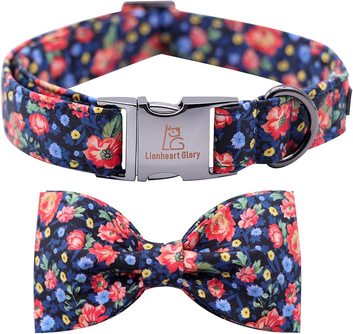 Charming Adjustable Floral Dog Collar with Bowtie - Perfect Comfort and Style for Your Beloved Pup
