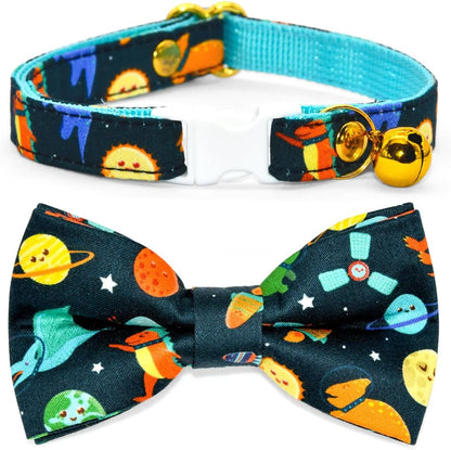 Stylish Sushi Cat Collar Bow Set - Safe Breakaway Collar with Adorable Bowtie for Kittens and Cats