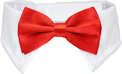 Elegant Adjustable Dog Bow Tie Collar - Ideal for Weddings and Formal Occasions - Black Tuxedo Design for Medium to Large Dogs
