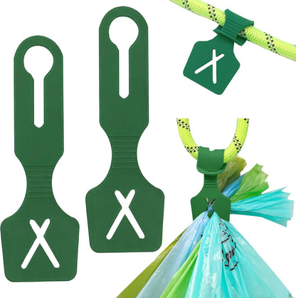 Stylish Forest Green Dog Poop Carrier - Hands-Free Silicone Poo Bags (2 Pack) for Convenient Walks