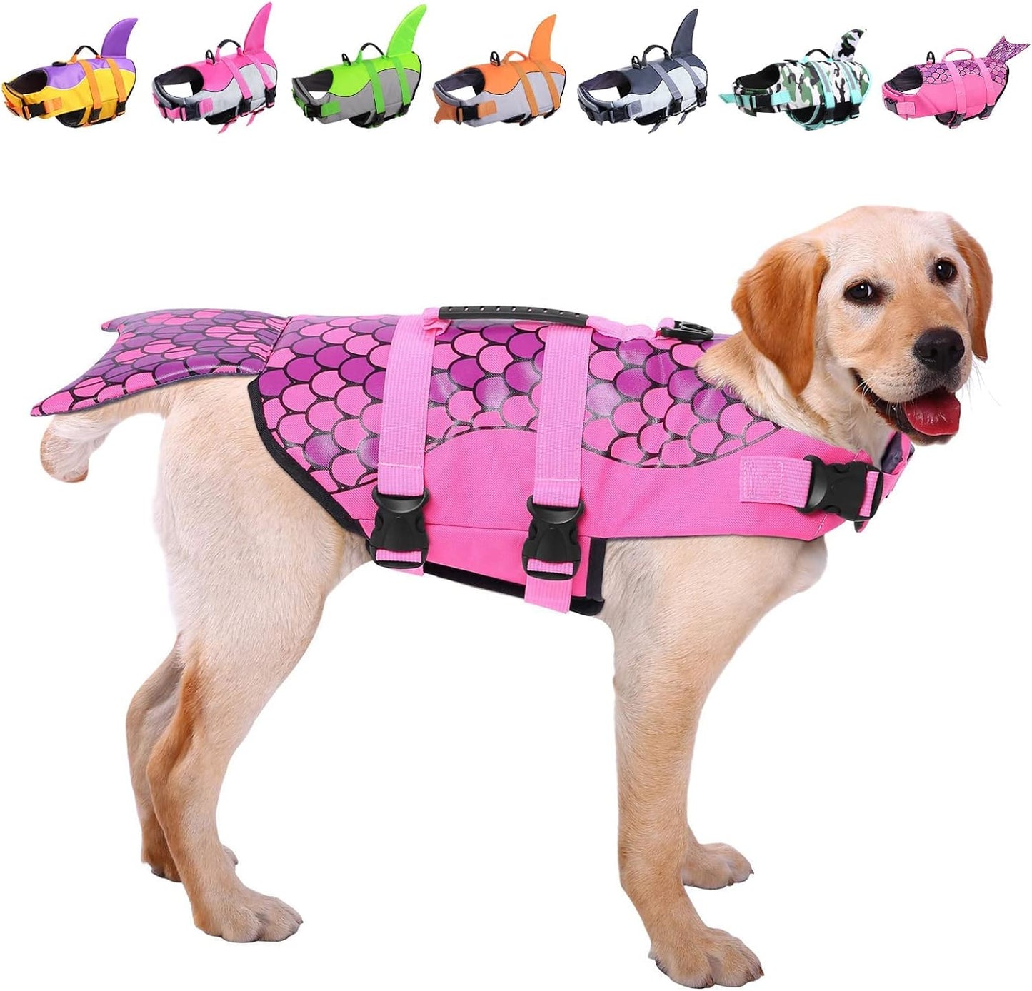 Ultimate Shark Dog Life Jacket - Premium Safety Vest for Swimming & Boating, Perfect Floatation Swimsuits for All Dog Sizes in Blue Bandhnu