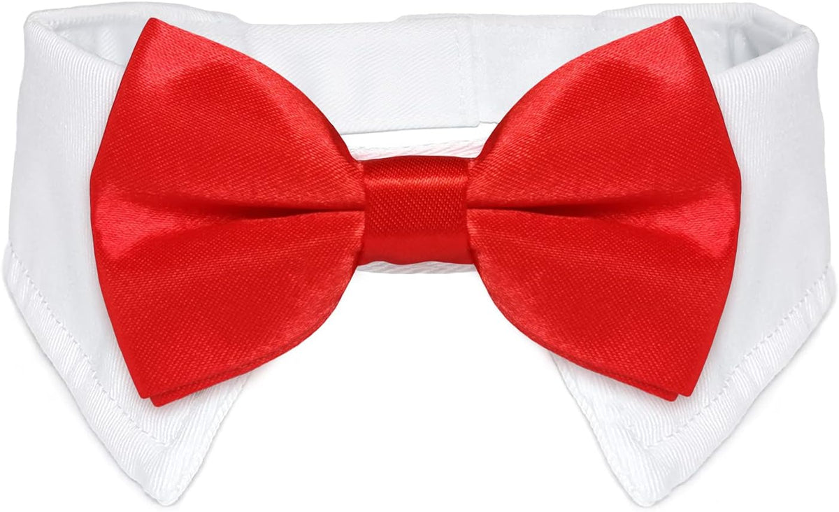 Elegant Adjustable Dog Bow Tie Collar - Ideal for Weddings and Formal Occasions - Black Tuxedo Design for Medium to Large Dogs