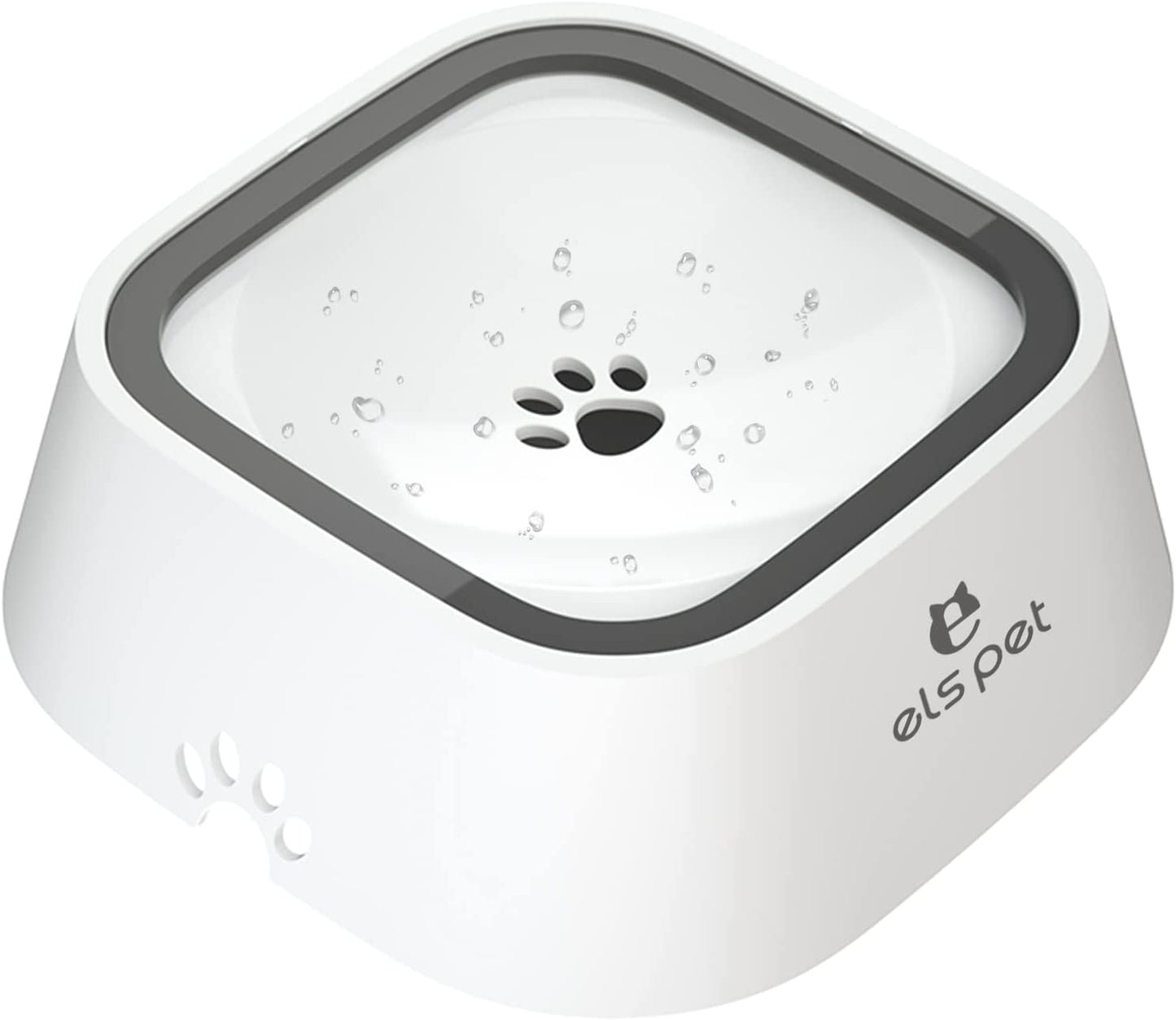 No Spill, No Drip Travel Bowl - 35oz Slow Water Feeder for Dogs & Cats in Stylish Grey