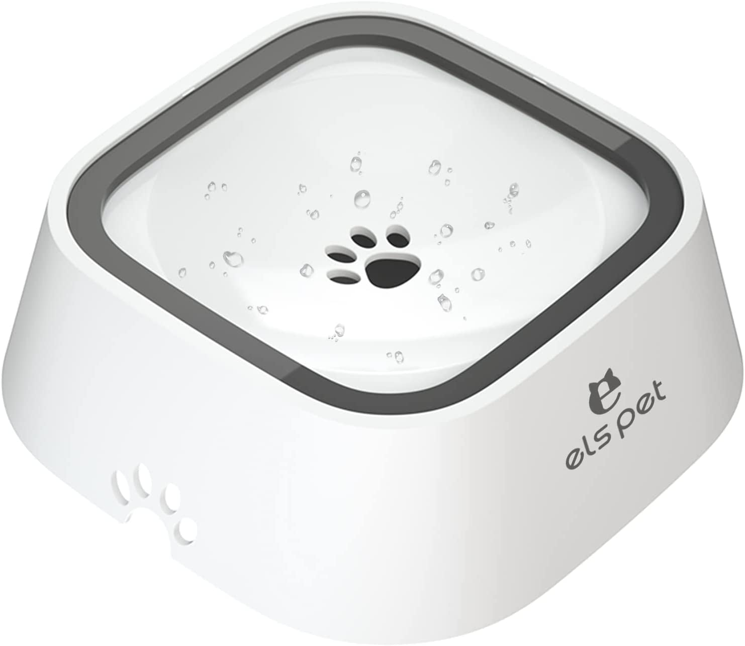 No Spill, No Drip Travel Bowl - 35oz Slow Water Feeder for Dogs & Cats in Stylish Grey