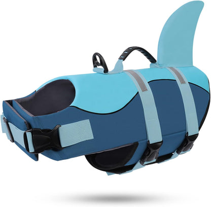 Ultimate Shark Dog Life Jacket - Premium Safety Vest for Swimming & Boating, Perfect Floatation Swimsuits for All Dog Sizes in Blue Bandhnu
