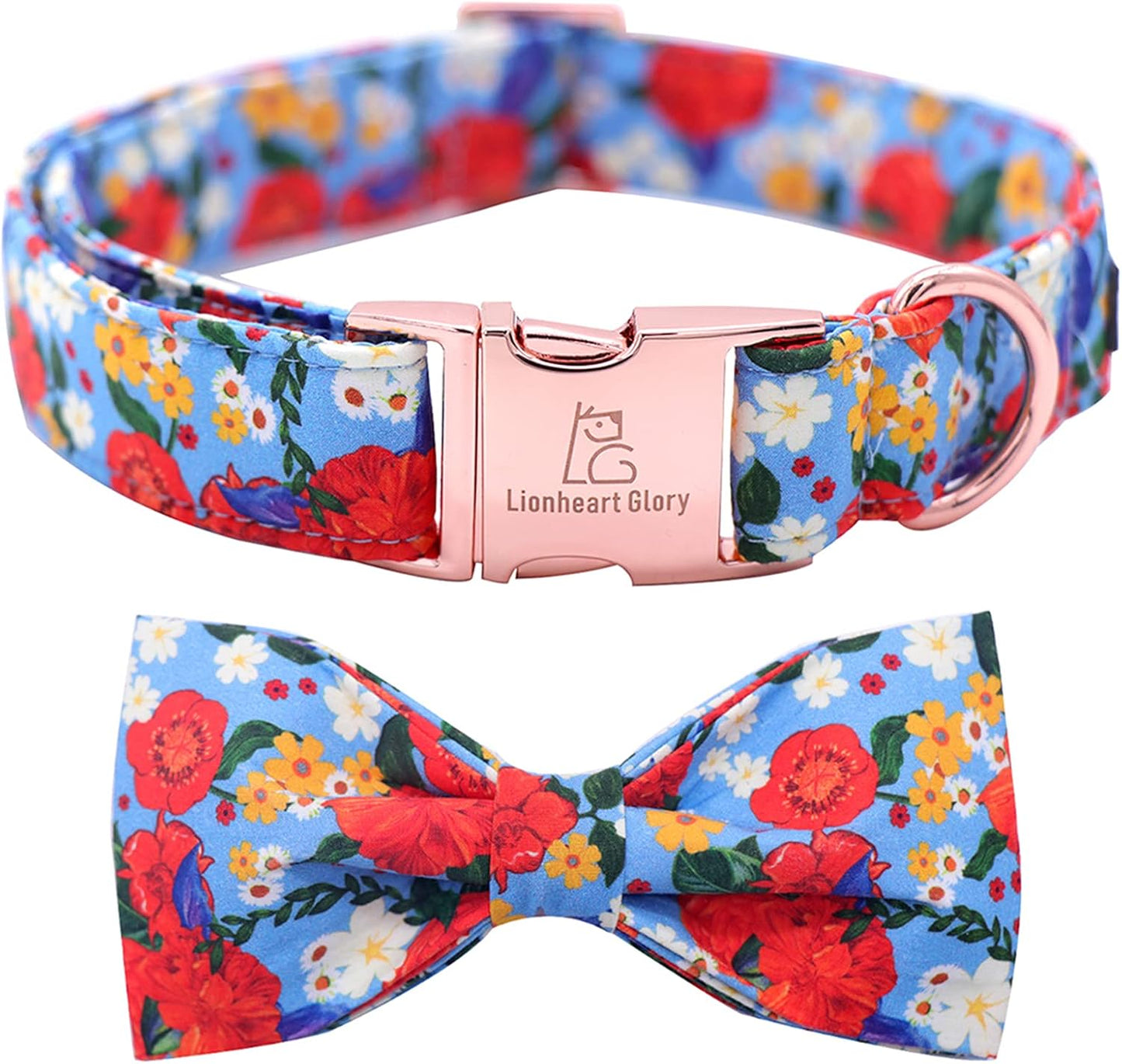 Charming Adjustable Floral Dog Collar with Bowtie - Perfect Comfort and Style for Your Beloved Pup