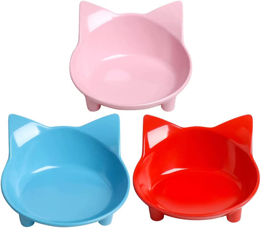 Stylish Non-Slip Pet Bowls Set - Perfect Shallow Food & Water Bowls for Cats, Dogs, and Small Animals with Whisker Fatigue Relief Design
