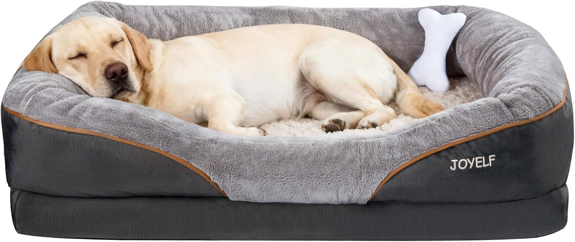 Ultimate Orthopedic Memory Foam Dog Bed with Removable Washable Cover & Bonus Squeaker Toy for Maximum Comfort