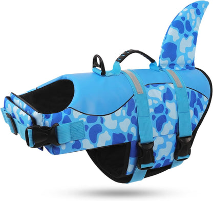 Ultimate Shark Dog Life Jacket - Premium Safety Vest for Swimming & Boating, Perfect Floatation Swimsuits for All Dog Sizes in Blue Bandhnu