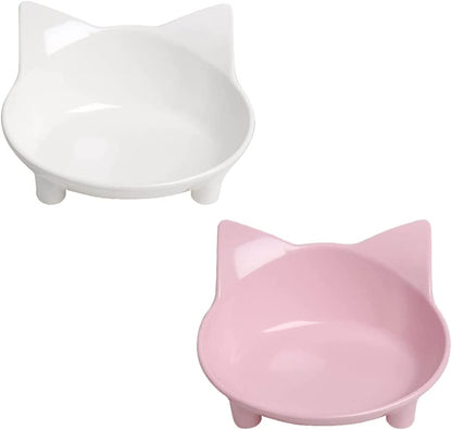 Stylish Non-Slip Pet Bowls Set - Perfect Shallow Food & Water Bowls for Cats, Dogs, and Small Animals with Whisker Fatigue Relief Design
