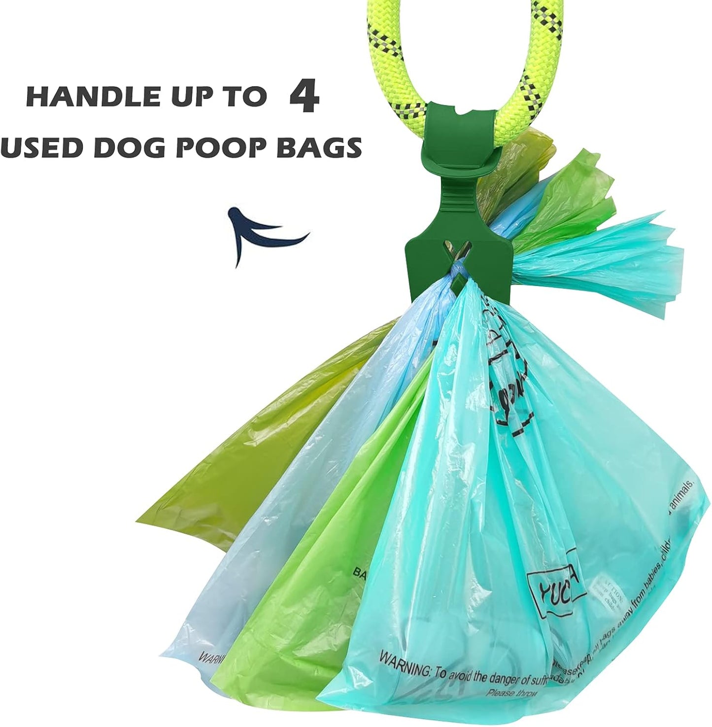 Stylish Forest Green Dog Poop Carrier - Hands-Free Silicone Poo Bags (2 Pack) for Convenient Walks