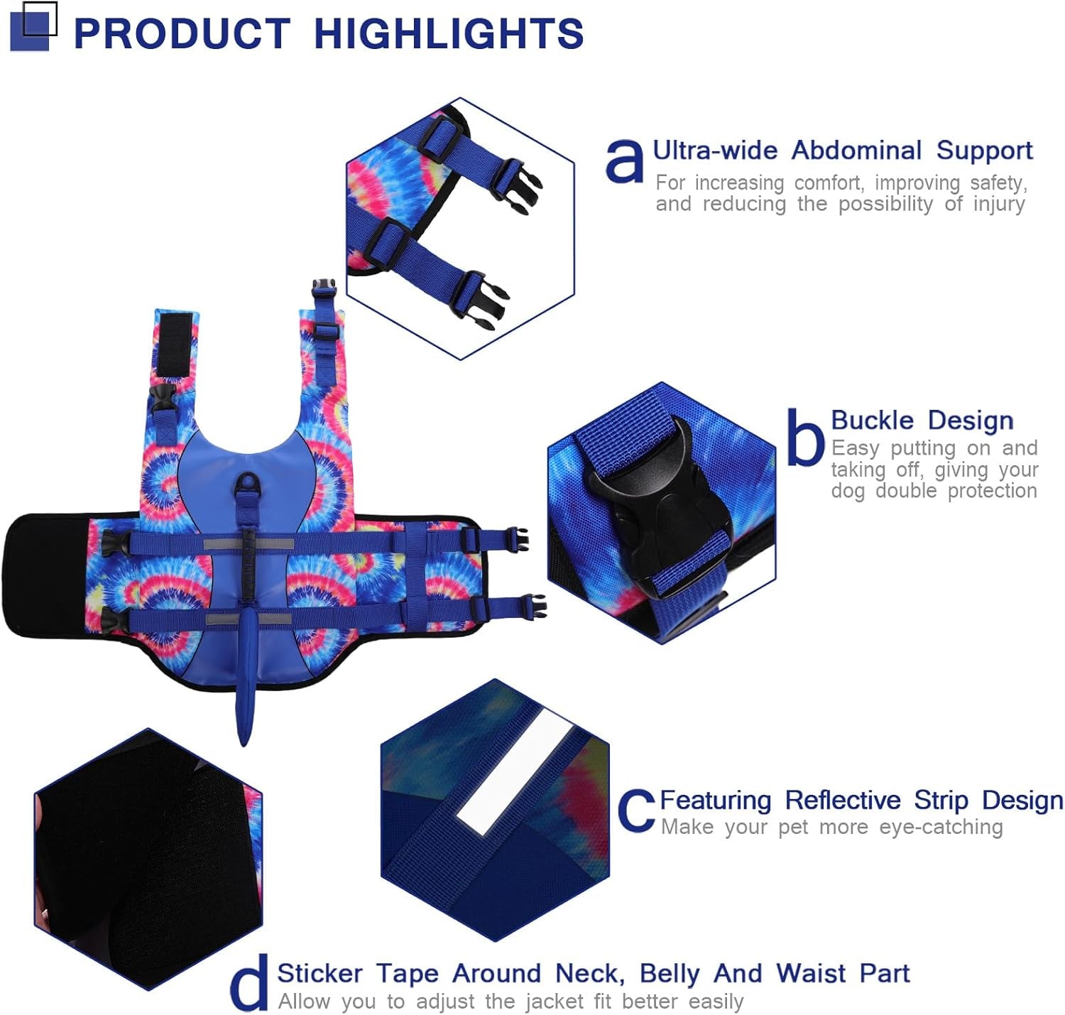 Ultimate Shark Dog Life Jacket - Premium Safety Vest for Swimming & Boating, Perfect Floatation Swimsuits for All Dog Sizes in Blue Bandhnu