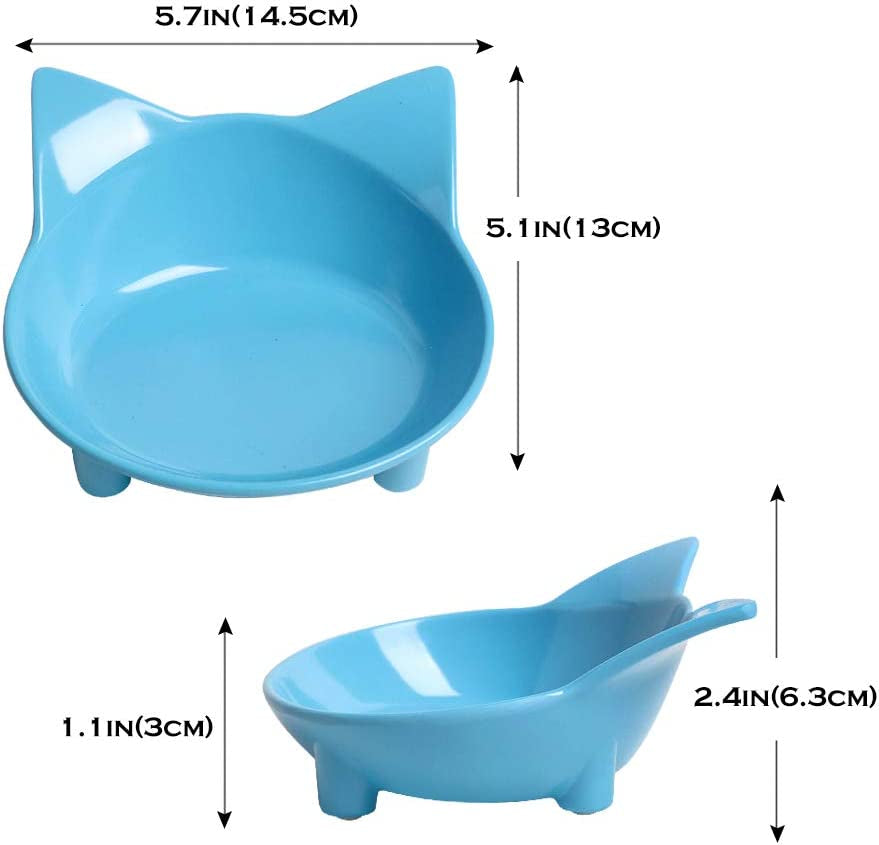 Stylish Non-Slip Pet Bowls Set - Perfect Shallow Food & Water Bowls for Cats, Dogs, and Small Animals with Whisker Fatigue Relief Design