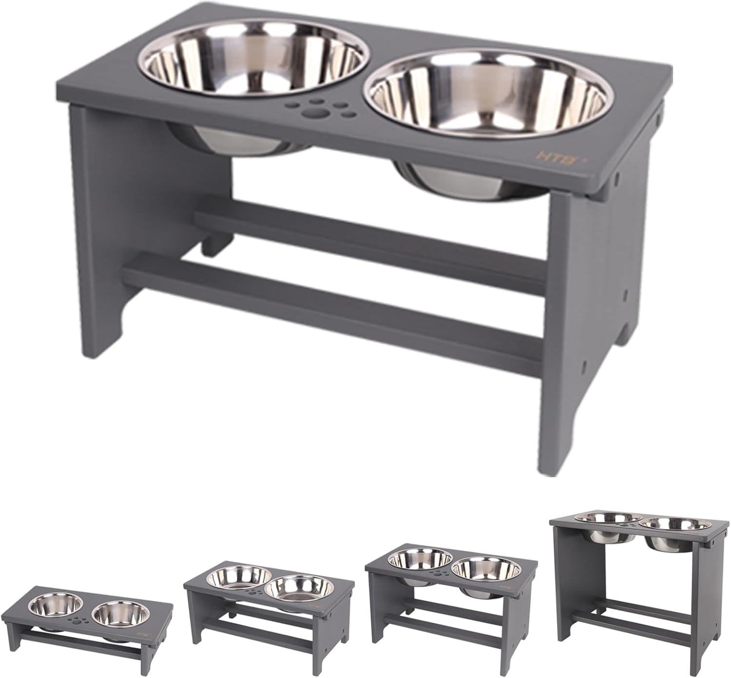 Elevate Your Dog's Dining Experience with Our Stylish Raised Dog Bowl Stand and Dual Stainless Steel Bowls!