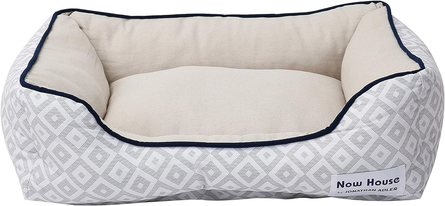 Indulge Your Dog in Luxury with the Now House Grey Diamond Cuddler Dog Bed - Small, Stylish & Washable!