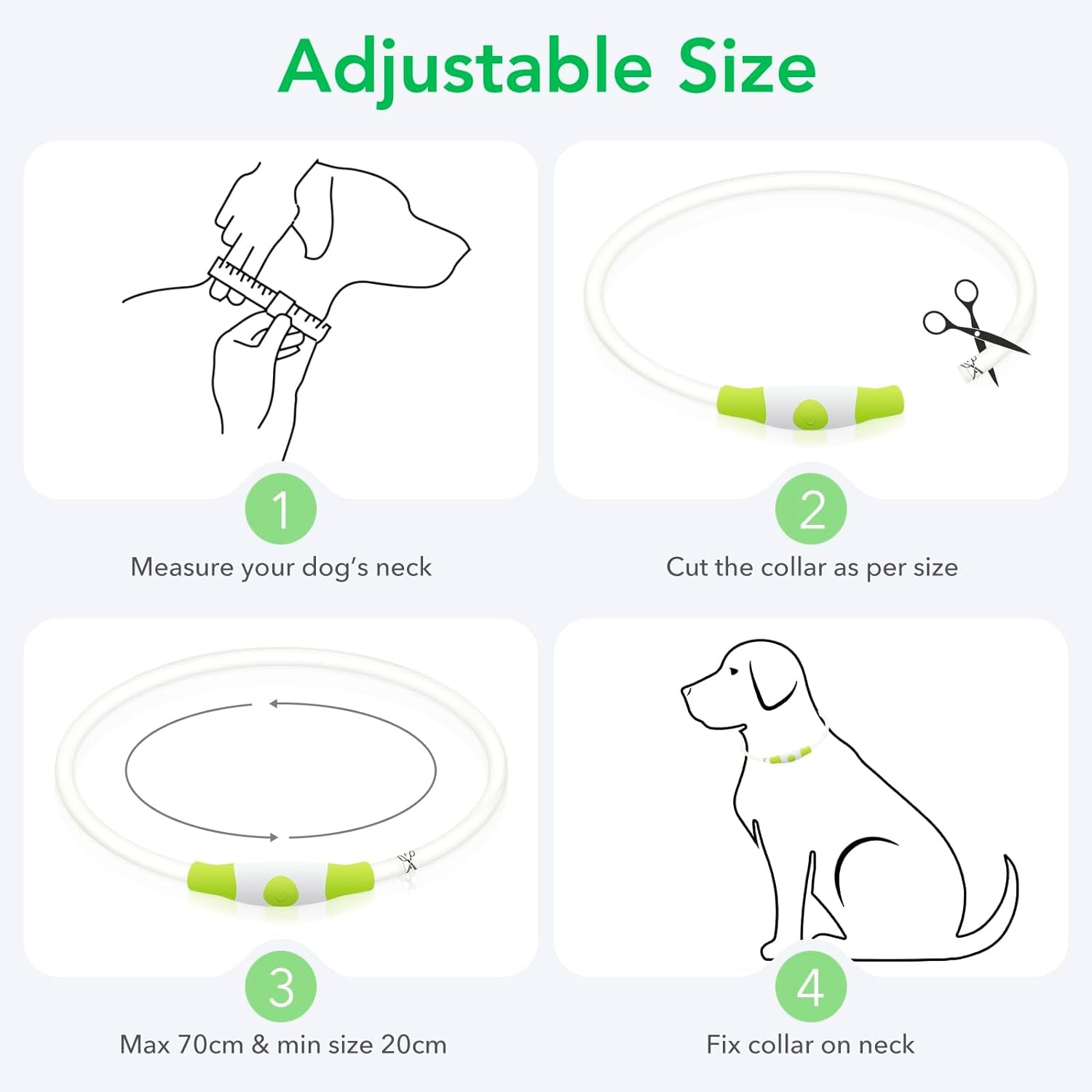 Illuminate Your Dog's Safety with the Ultimate LED Glow Collar - USB Rechargeable and Perfect for Every Size in Vibrant Cyan
