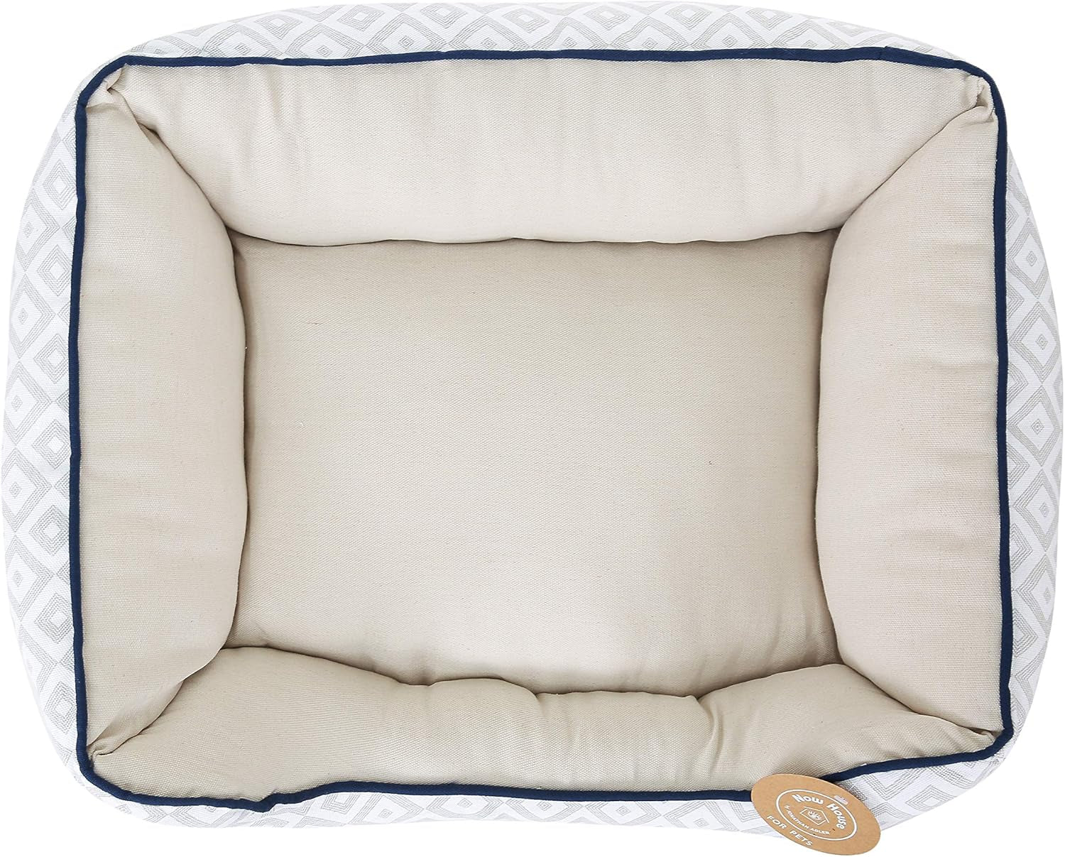 Indulge Your Dog in Luxury with the Now House Grey Diamond Cuddler Dog Bed - Small, Stylish & Washable!