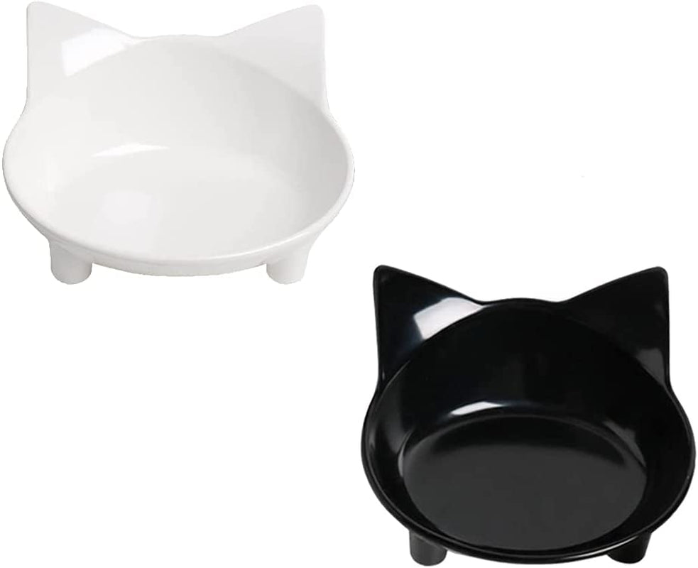Stylish Non-Slip Pet Bowls Set - Perfect Shallow Food & Water Bowls for Cats, Dogs, and Small Animals with Whisker Fatigue Relief Design