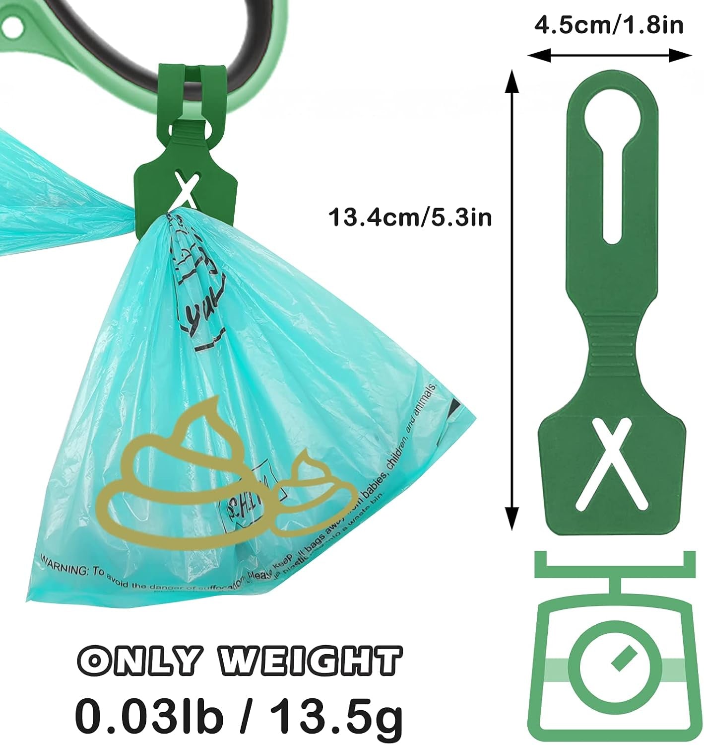 Stylish Forest Green Dog Poop Carrier - Hands-Free Silicone Poo Bags (2 Pack) for Convenient Walks