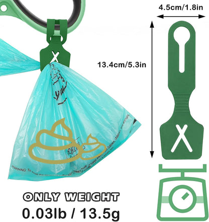 Stylish Forest Green Dog Poop Carrier - Hands-Free Silicone Poo Bags (2 Pack) for Convenient Walks