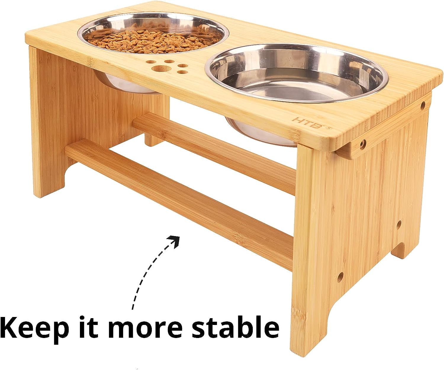 Elevate Your Dog's Dining Experience with Our Stylish Raised Dog Bowl Stand and Dual Stainless Steel Bowls!