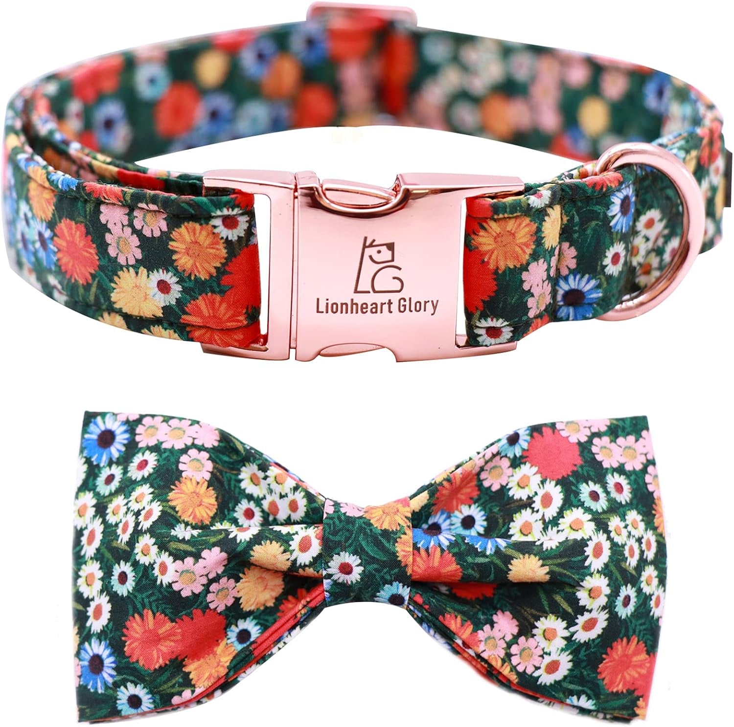 Charming Adjustable Floral Dog Collar with Bowtie - Perfect Comfort and Style for Your Beloved Pup