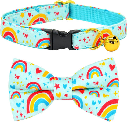 Stylish Sushi Cat Collar Bow Set - Safe Breakaway Collar with Adorable Bowtie for Kittens and Cats