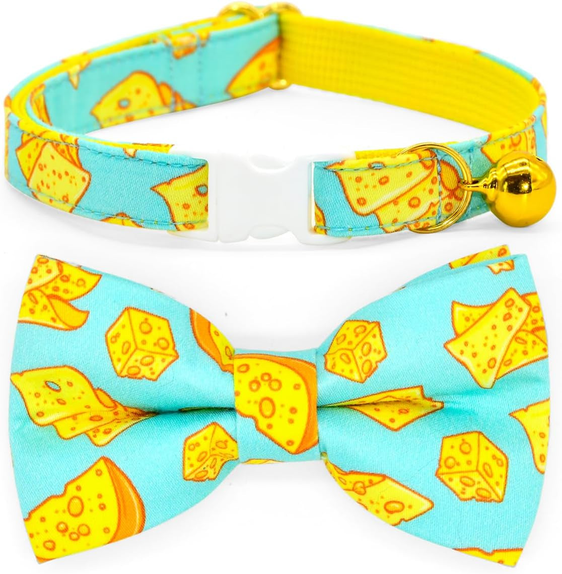 Stylish Sushi Cat Collar Bow Set - Safe Breakaway Collar with Adorable Bowtie for Kittens and Cats