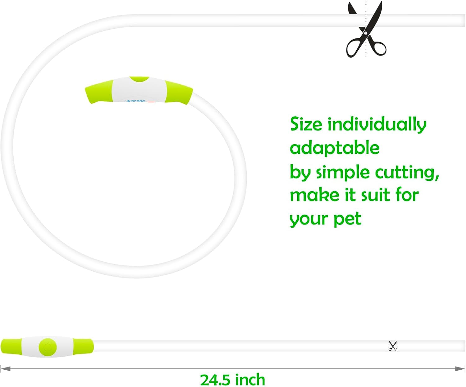 Illuminate Your Dog's Safety with the USB Rechargeable LED Dog Collar - Perfect for All Breeds in Vibrant Green
