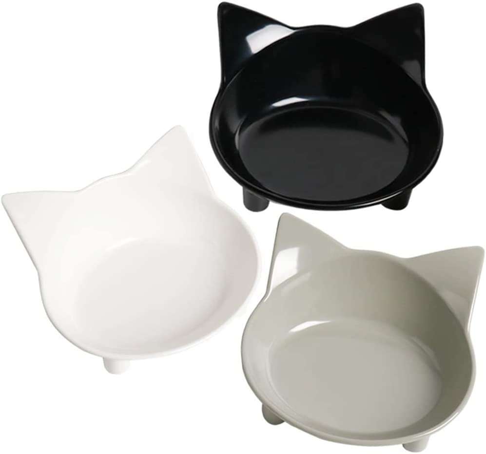 Stylish Non-Slip Pet Bowls Set - Perfect Shallow Food & Water Bowls for Cats, Dogs, and Small Animals with Whisker Fatigue Relief Design