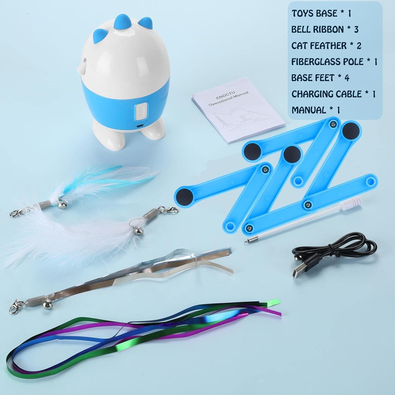 Exciting 2-in-1 Interactive Cat Toy: Rechargeable Light & Feather Fun for Indoor Cats - Adjustable Automatic Playtime!