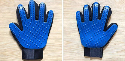 Transform Grooming Time with the Blue De-Shedding Grooming Glove for Dogs & Cats - Effortless Fur Removal & Gentle Massage - 1-2 Pairs Included