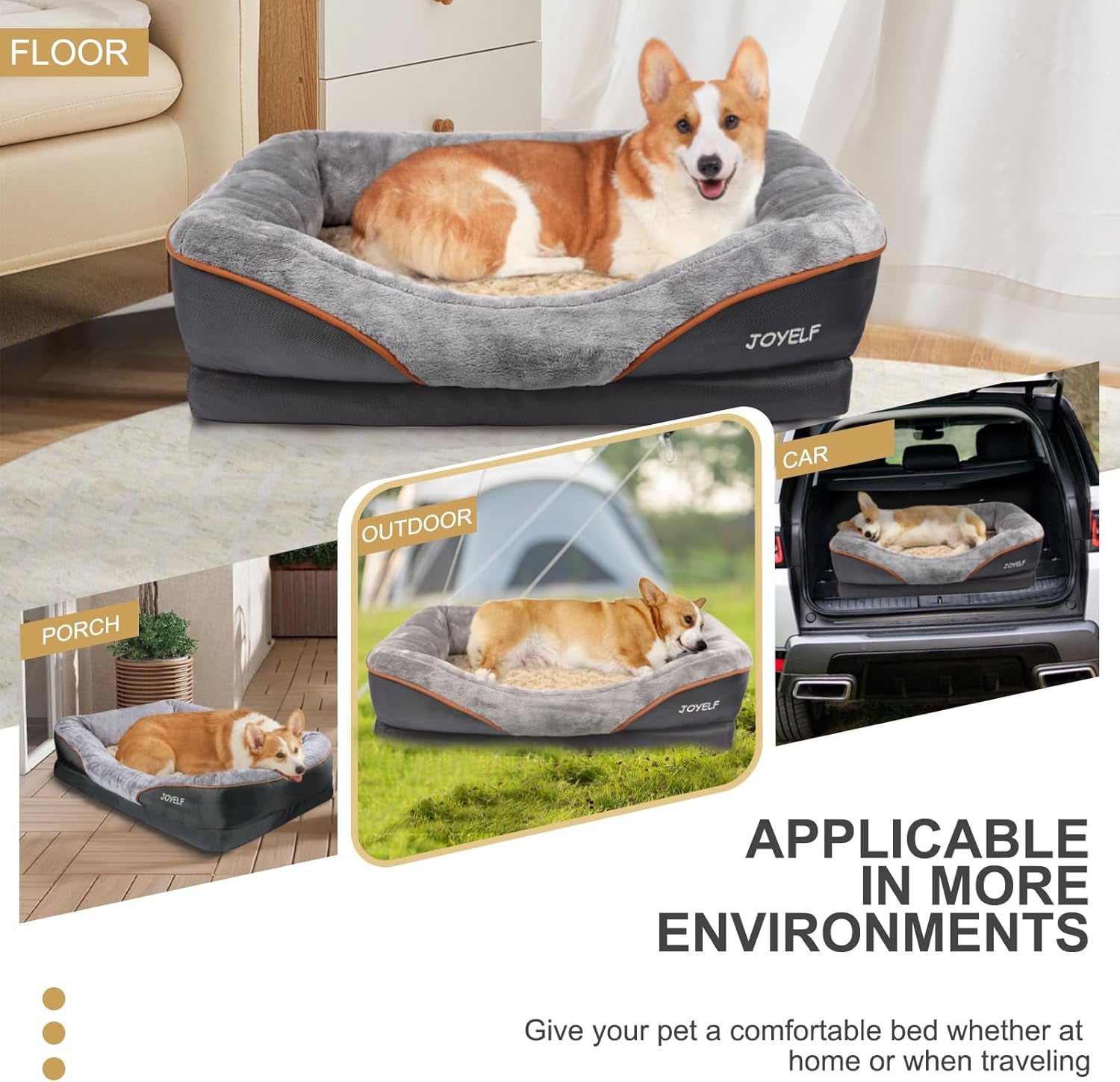 Ultimate Orthopedic Memory Foam Dog Bed with Removable Washable Cover & Bonus Squeaker Toy for Maximum Comfort